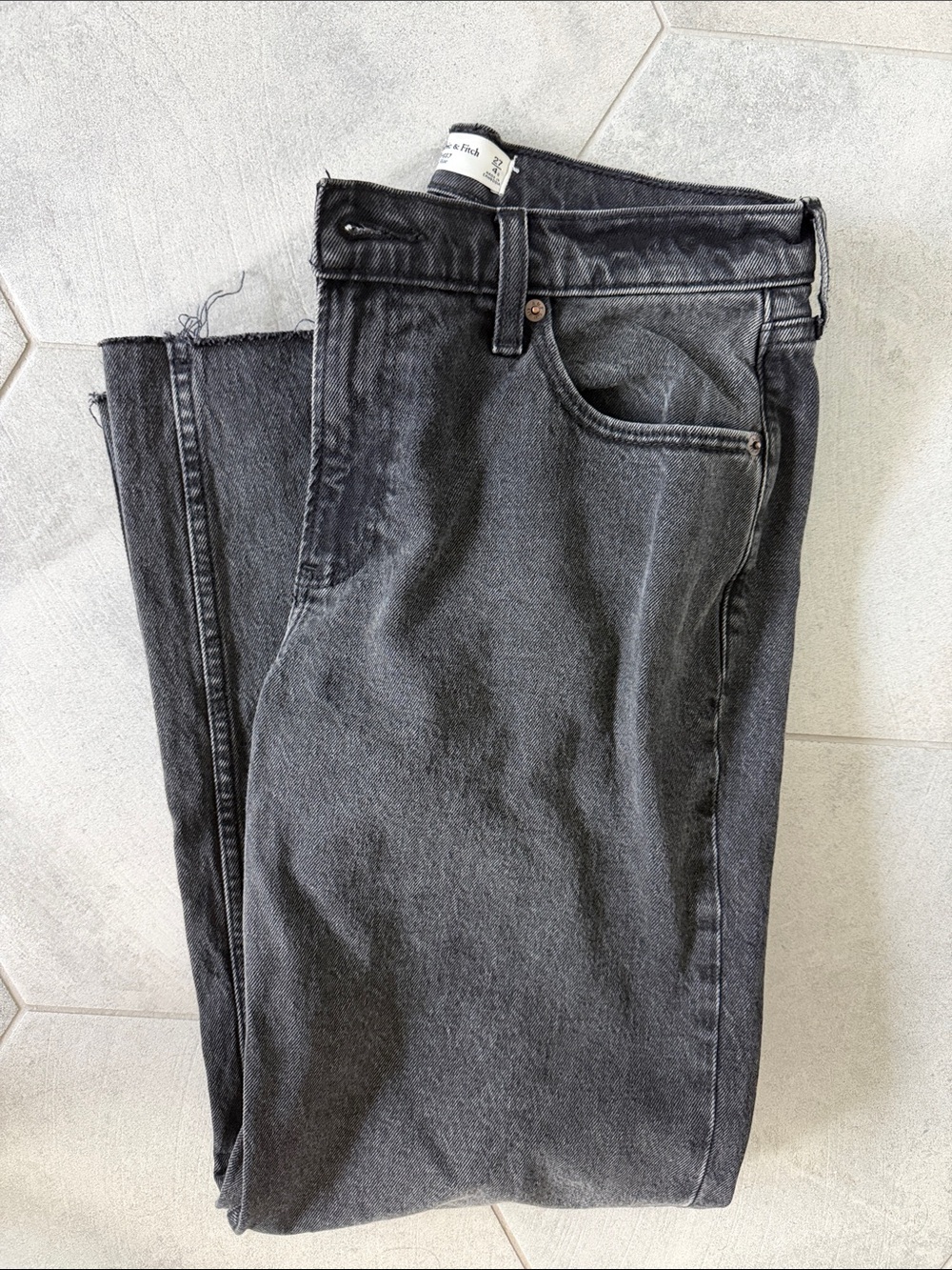 Abercrombie & Fitch Black Washed High-Rise Jeans